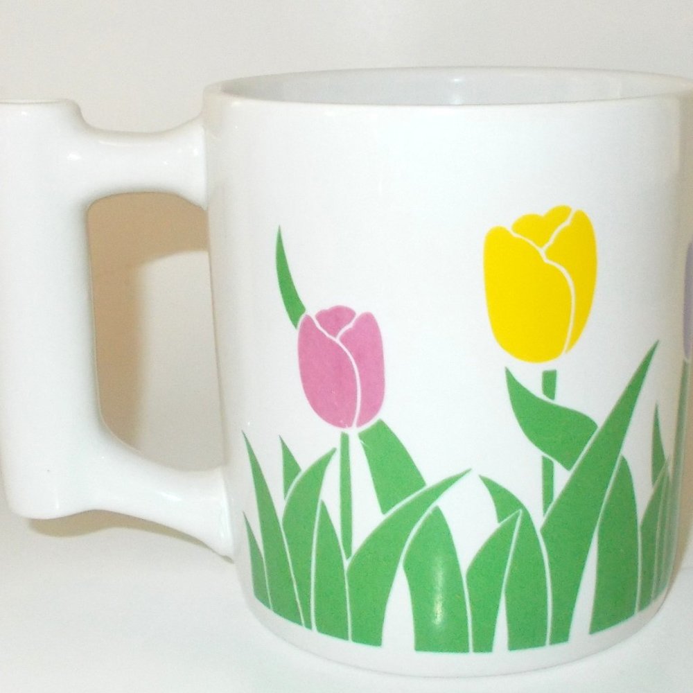 Vintage Spring Tulips Mug Especially For You! F.T.D.A. Coffee Cup